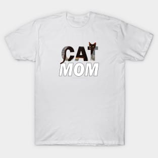 CAT MOM - black cat oil painting word art T-Shirt